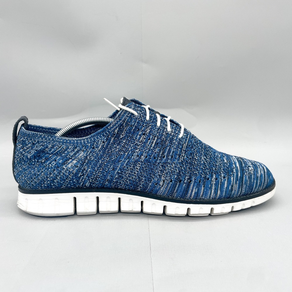 Cole Haan Mens 11.5 M Zerogrand Stitchlite Wingtip Oxford Blue Knit Shoes Casual